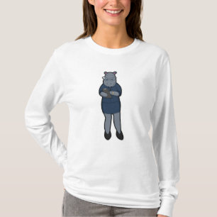 Camiseta Hippo como Secretário com Bloco de Notas e Caneta