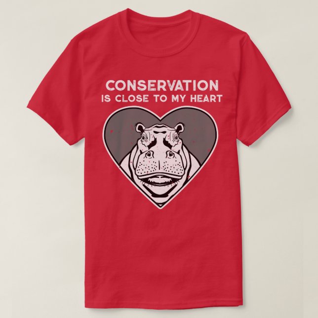 Camiseta Hippo Conservation Heart (Frente do Design)