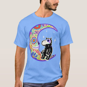 Camiseta Hippo Dia de Los Muertos Skeleton Sugar Skull T-Sh