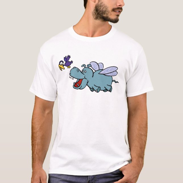 Camiseta Hippo e Pássaro Voando (Frente)