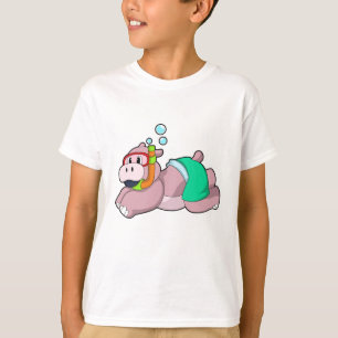 Camiseta Hippo em mergulho com Snorkel