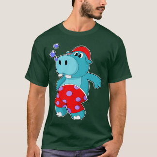 Camiseta Hippo em Nadar com troncos de Natação