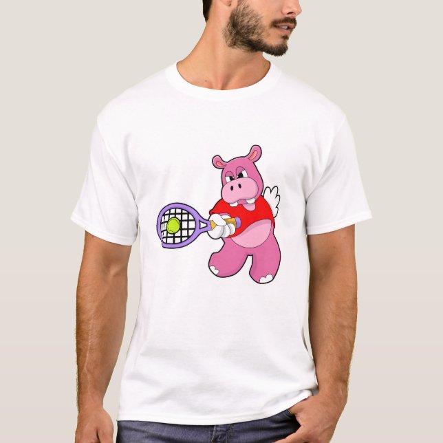 Camiseta Hippo em Tênis com raquete Tênis (Frente)