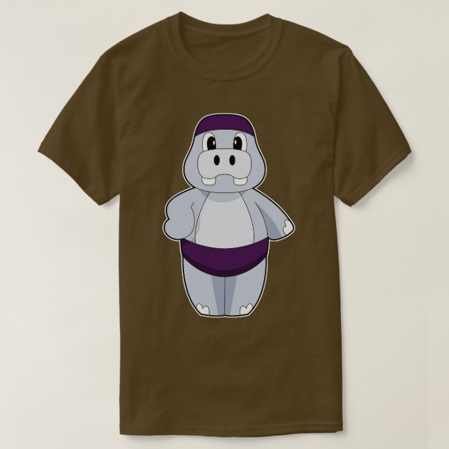 Camiseta Hippo Nadando boné (Frente do Design)