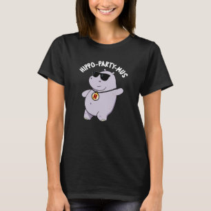 Camiseta Hippo-party-mus Funny Animal Hippo Pun Dark BG
