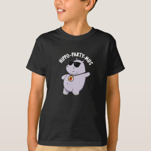 Camiseta Hippo-party-mus Funny Animal Hippo Pun Dark BG