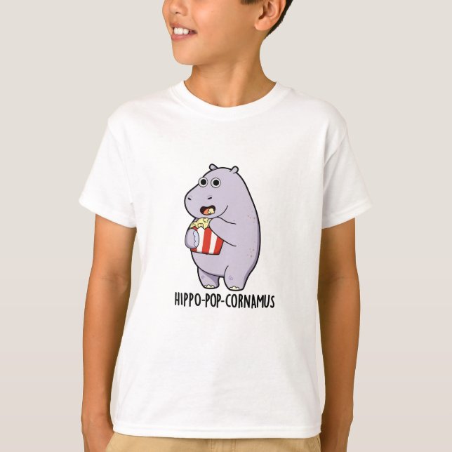 Camiseta Hippo-pop-cornamus Funny Hippo Pun (Frente)
