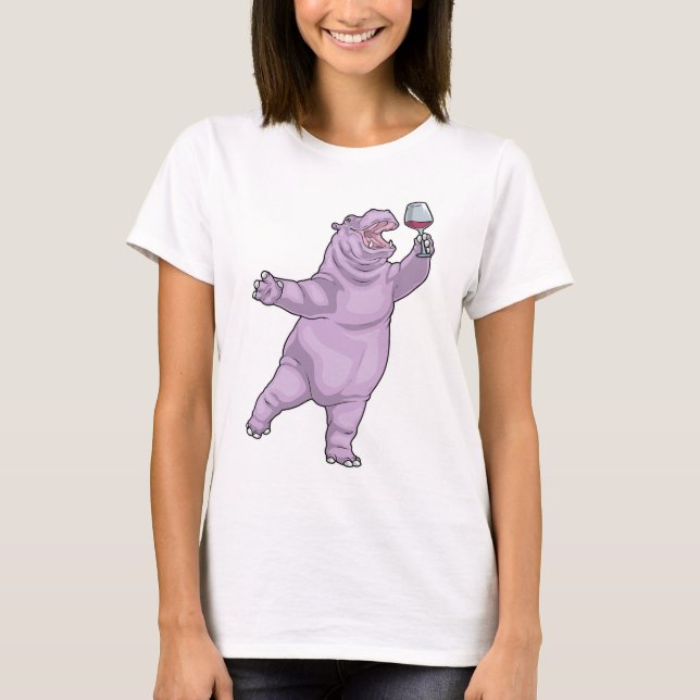 Camiseta Hippo Red wine (Frente)