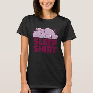 Camiseta Hippo Sleep Nap Taker Animal Preguiçoso Retro Sarc