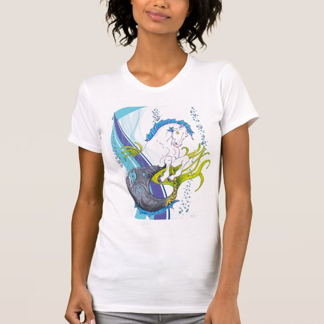 Camiseta Hippocampus (crânio) com abstrato espiral tecnológ (Frente)