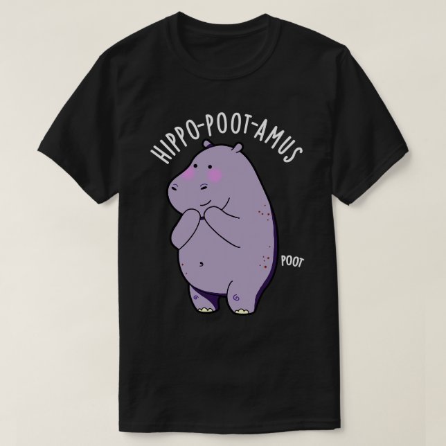 Camiseta Hippopootamus Funny Farting Hippo Pun 1 (Frente do Design)