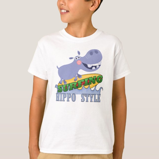 Camiseta Hippopotamus do surfista (Frente)