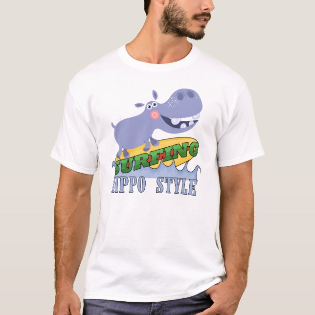 Camiseta Hippopotamus do surfista (Frente)