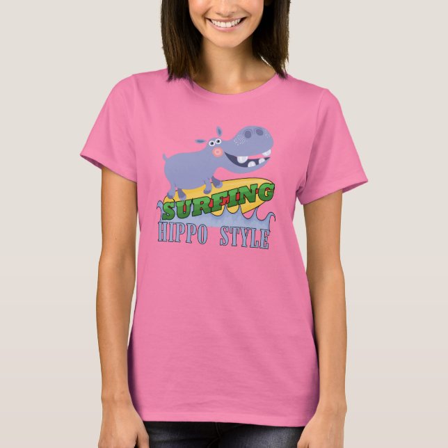 Camiseta Hippopotamus do surfista (Frente)