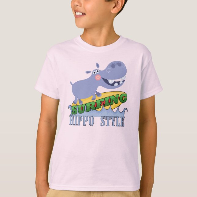 Camiseta Hippopotamus do surfista (Frente)