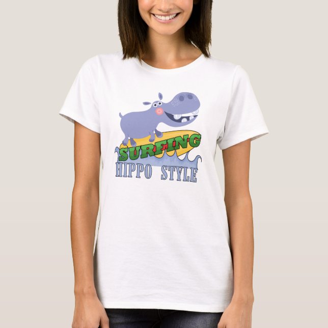 Camiseta Hippopotamus do surfista (Frente)