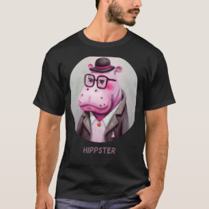Camiseta Hippster Hippo Hipster Cute Pun Animal Hippopotamu