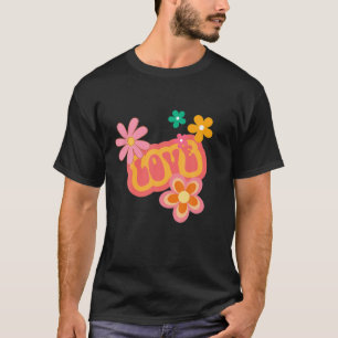 Camiseta Hippy Groovy Love Dia de os namorados