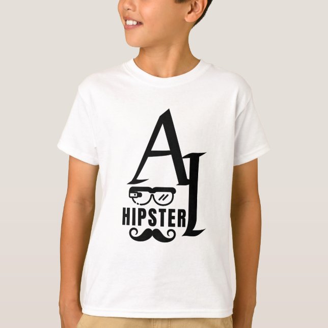 Camiseta HIPSTER AI com óculos e bigode Wearable (Frente)