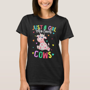 Camiseta Hipster Apenas Uma Garota Que Ama Vacas Antigo