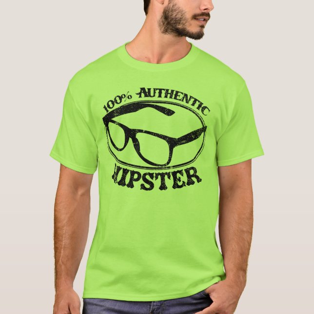 Camiseta Hipster autêntico (Frente)