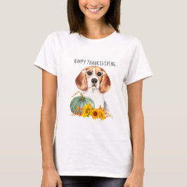 Camiseta Hipster Beagle - Ação de Graças Personalizável