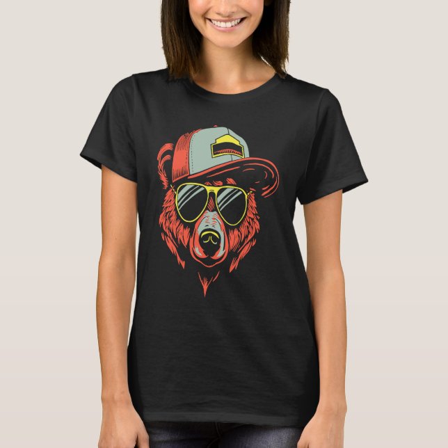 Camiseta Hipster Bear Illustration (Frente)