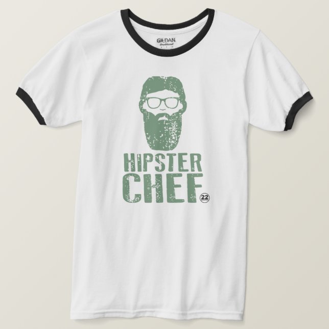 Camiseta Hipster Chef Ringer (Frente do Design)
