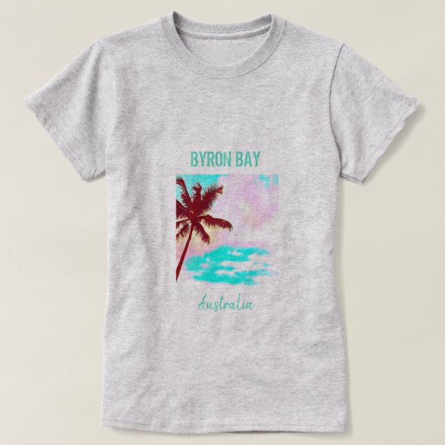 Camiseta hipster da Austrália de Byron Bay viagem (Frente do Design)