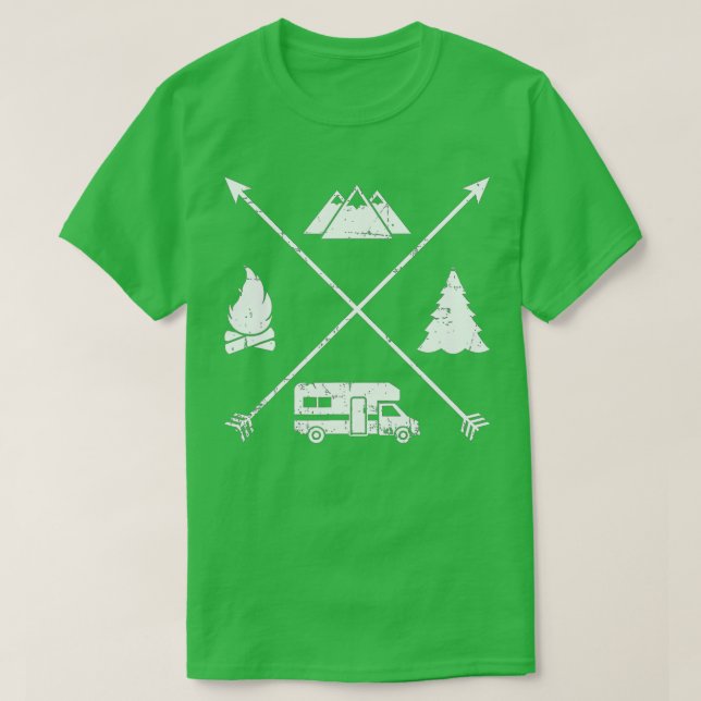 Camiseta Hipster de acampamento RV (Frente do Design)