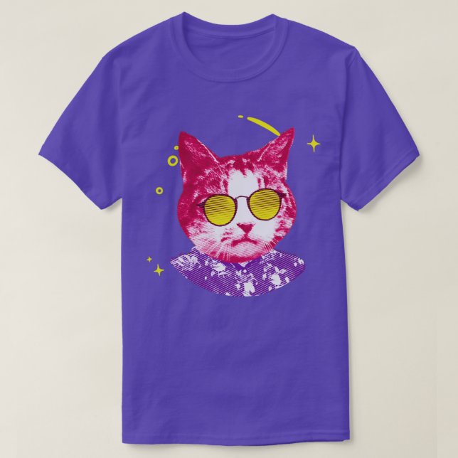 Camiseta Hipster de arte Gatinho colorido (Frente do Design)
