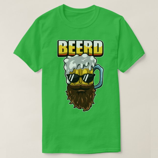 Camiseta Hipster De Cerveja E De Cerveja De Barba (Frente do Design)