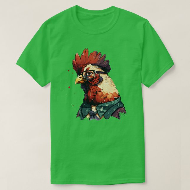 Camiseta Hipster de frango 3 (Frente do Design)