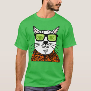 Camiseta Hipster de Gato Gato
