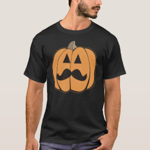 Camiseta Hipster de Halloween Jack O'Lanterna com bigode
