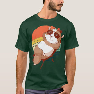 Camiseta Hipster de Hamster Vintage Hippies Óculos Sunglass