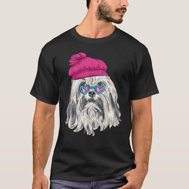 Camiseta Hipster Dog Wearing Glasses Goofy Geek Dog (Frente)