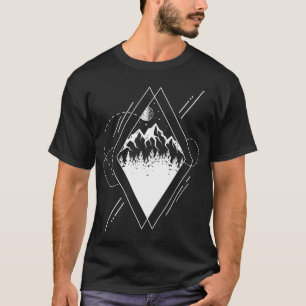 Camiseta Hipster Externo da Floresta Geométrica Moderna
