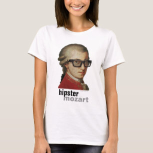 Camiseta Hipster feliz engraçado Mozart para homens ou