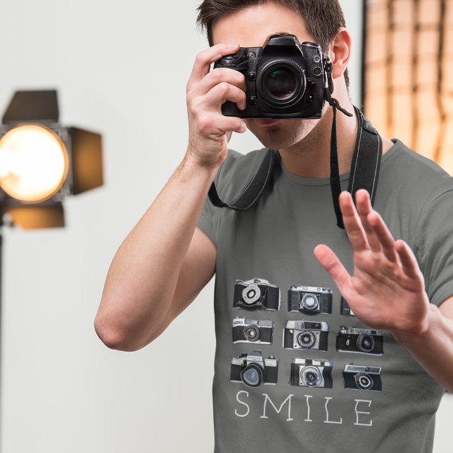 Camiseta Hipster Fotógrafo Câmeras Vintage Lente (Criador carregado)