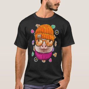 Camiseta Hipster Geek Porco Óculos Nerd Fazenda Animal Love