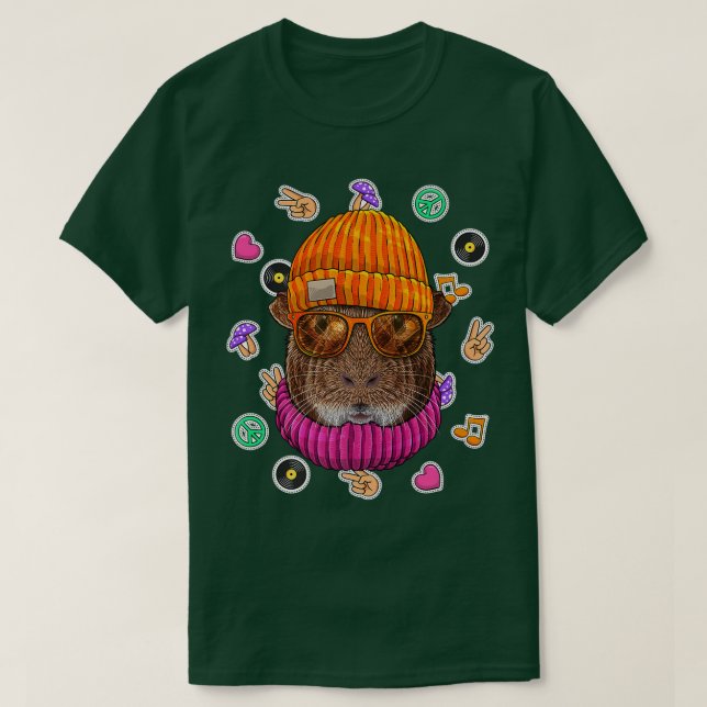 Camiseta Hipster Guiné Geek Óculos De Nerd (Frente do Design)
