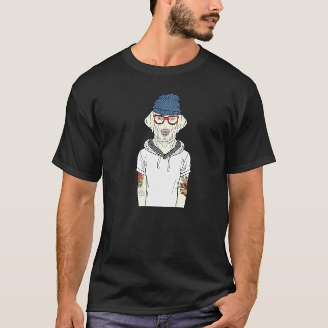 Camiseta Hipster Labrador - Cachorro De Retriever Para Cach (Frente)