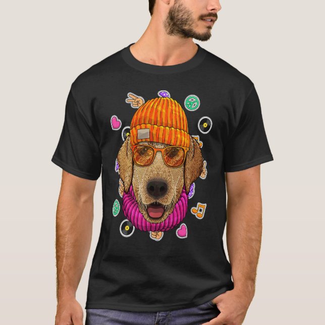 Camiseta Hipster Labrador Varejista Óculos De Nerd De Geek  (Frente)