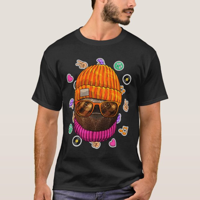 Camiseta Hipster Largura Geek Óculos de Nerd Amor Animal Pa (Frente)