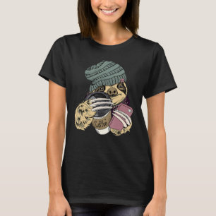 Camiseta Hipster Lenta Com O Telefone Do Café Beanie Hat