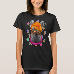 Camiseta Hipster Llama Geek Óculos de Nerd Amor Animal Paz