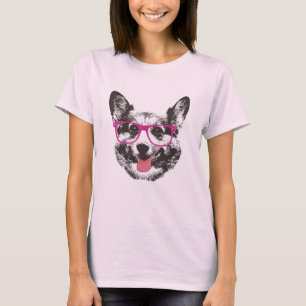 Camiseta Hipster Nerdy do cão do Corgi