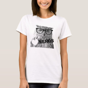 Camiseta hipster para mulheres Eu amo nerds