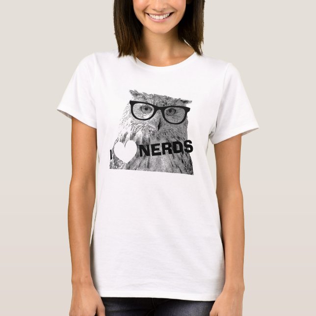 Camiseta hipster para mulheres | Eu amo nerds (Frente)